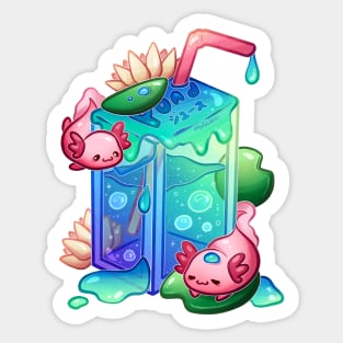 Axolotl Juice Box Sticker